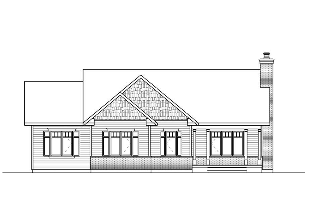 Home Plan Front Elevation of this 3-Bedroom,1531 Sq Ft Plan -126-1868
