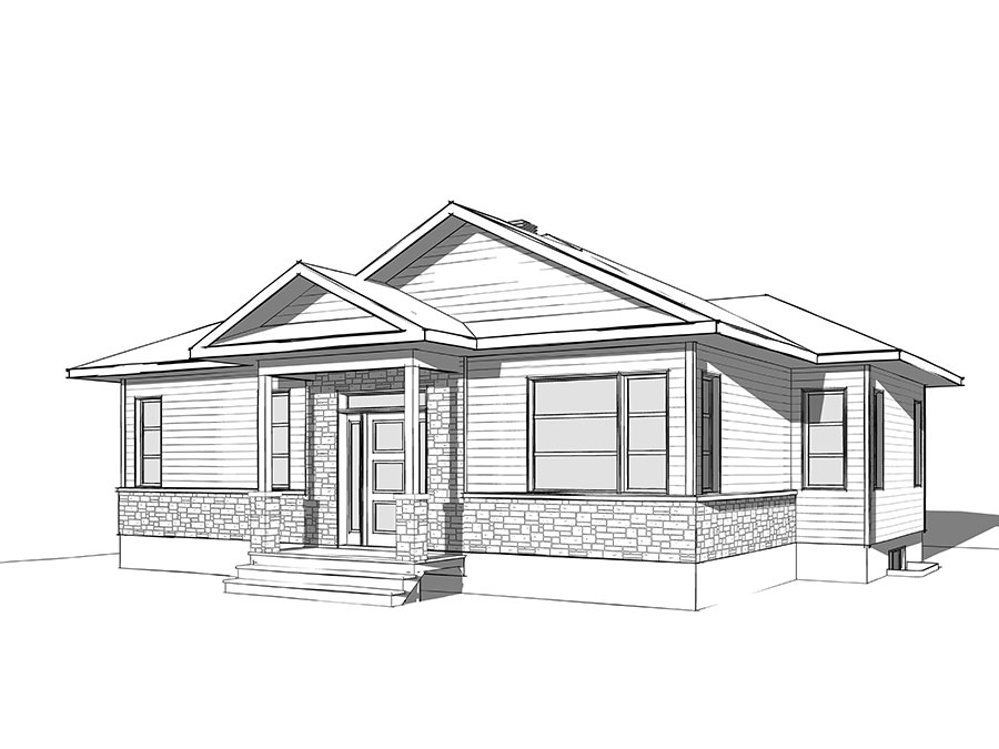 Front View of this 2-Bedroom, 1146 Sq Ft Plan - 126-1871
