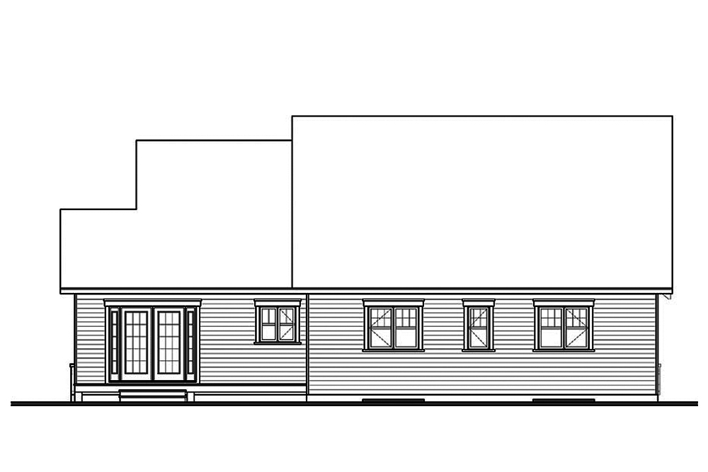 Home Plan Rear Elevation of this 3-Bedroom,1783 Sq Ft Plan -126-1873