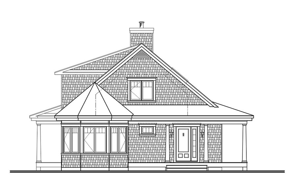 Home Plan Rear Elevation of this 4-Bedroom,1857 Sq Ft Plan -126-1876