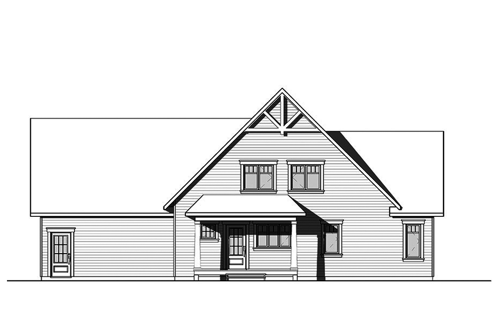 Home Plan Rear Elevation of this 3-Bedroom,1845 Sq Ft Plan -126-1877