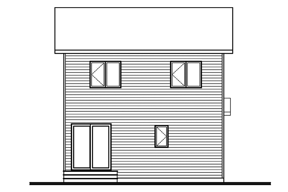 Home Plan Rear Elevation of this 3-Bedroom,1344 Sq Ft Plan -126-1881