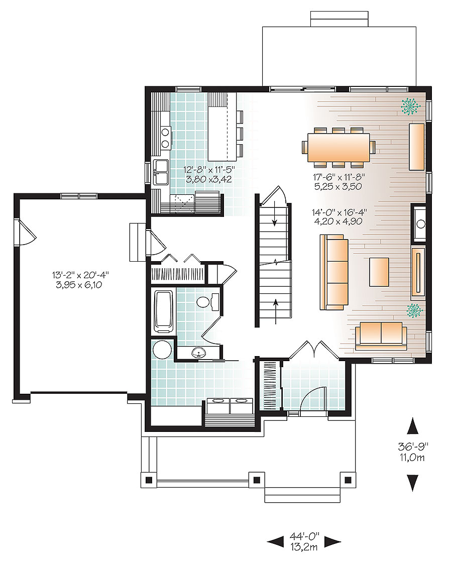 Floor Plan First Story of Colonial Plan #126-1882