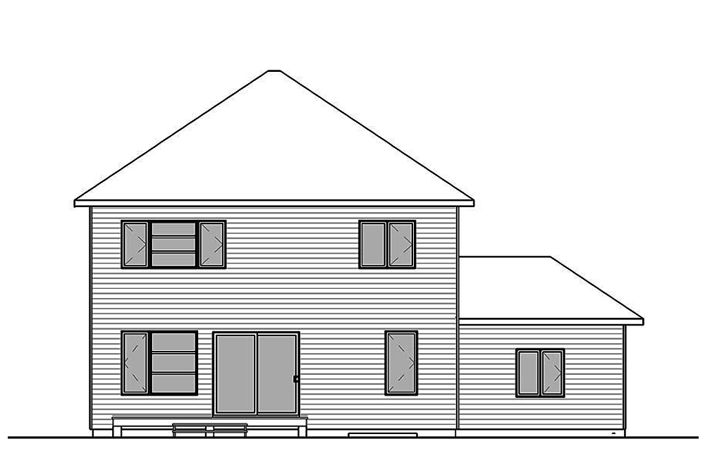 Home Plan Rear Elevation of this 4-Bedroom,2038 Sq Ft Plan -126-1882