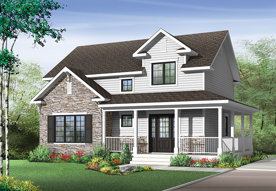Front View of this 3-Bedroom, 1616 Sq Ft Plan - 126-1883