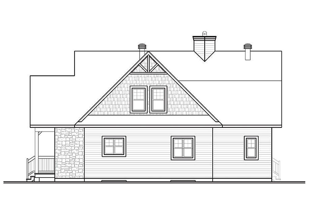 Home Plan Rear Elevation of this 4-Bedroom,2340 Sq Ft Plan -126-1888