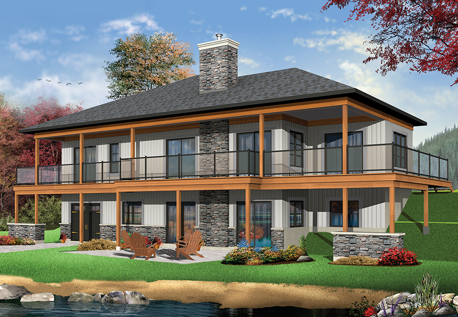 Rear View of this 4-Bedroom, 2890 Sq Ft Plan - 126-1891