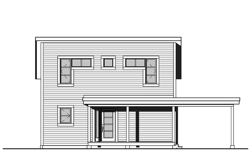 Home Plan Front Elevation of this 2-Bedroom,1200 Sq Ft Plan -126-1892