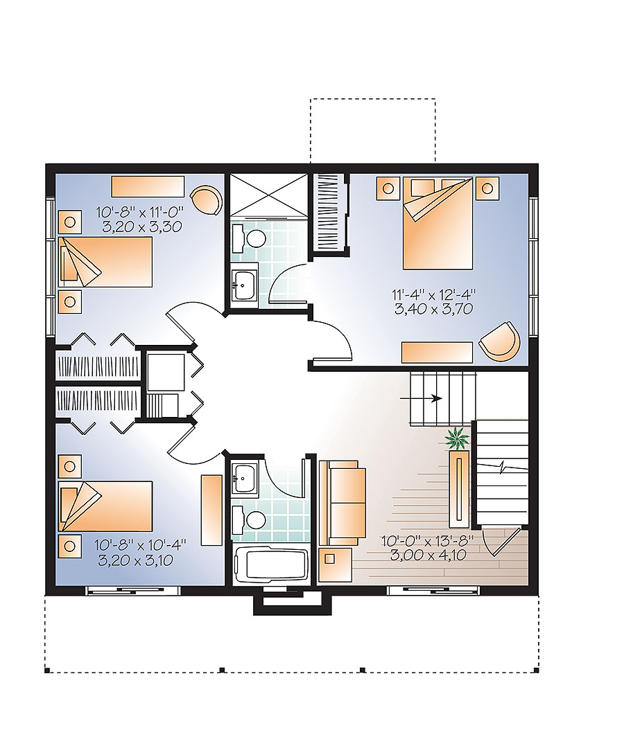 Floor Plan Basement of Contemporary Plan #126-1893