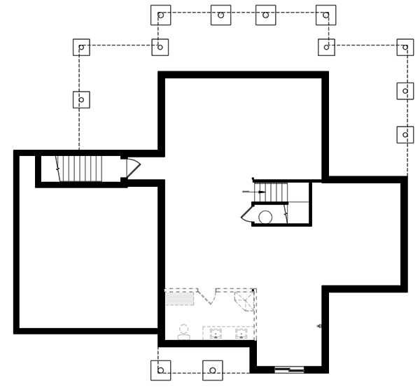 Floor Plan Basement of Cottage Plan #126-1898