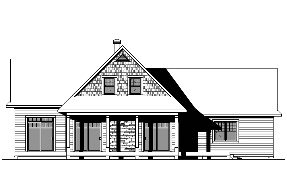 Home Plan Rear Elevation of this 3-Bedroom,2221 Sq Ft Plan -126-1898