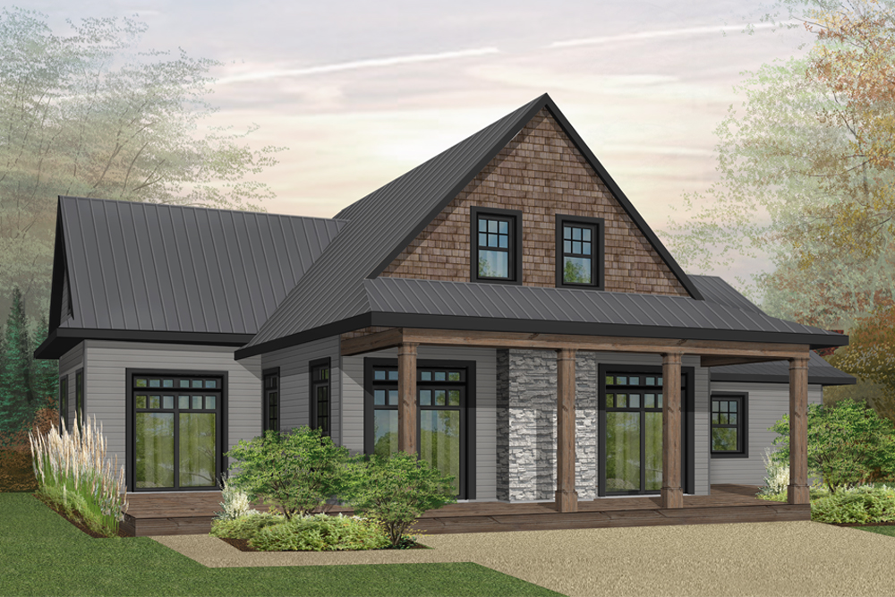 Front elevation of Cottage home (ThePlanCollection: House Plan #126-1898)