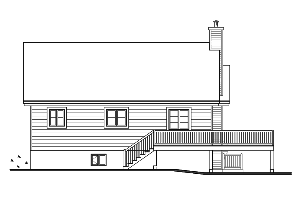 Home Plan Rear Elevation of this 3-Bedroom,2134 Sq Ft Plan -126-1900