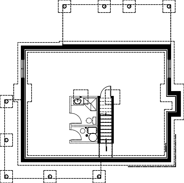 Floor Plan Basement of Country Plan #126-1904