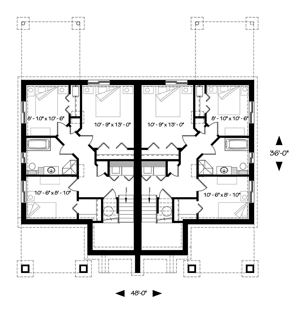 Floor Plan Basement of Contemporary Plan #126-1905