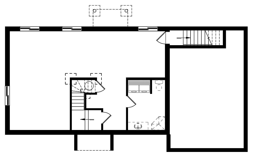 Floor Plan Basement of Country Plan #126-1906