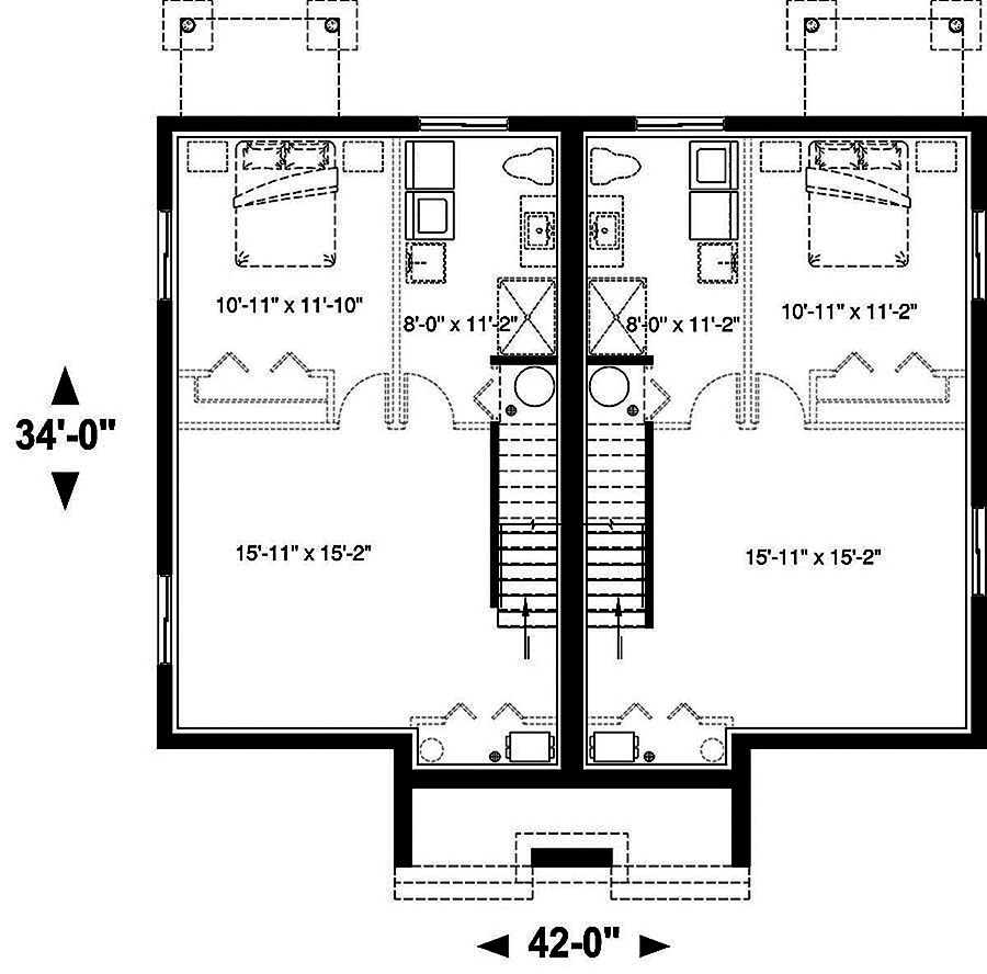 Floor Plan Basement of Contemporary Plan #126-1910