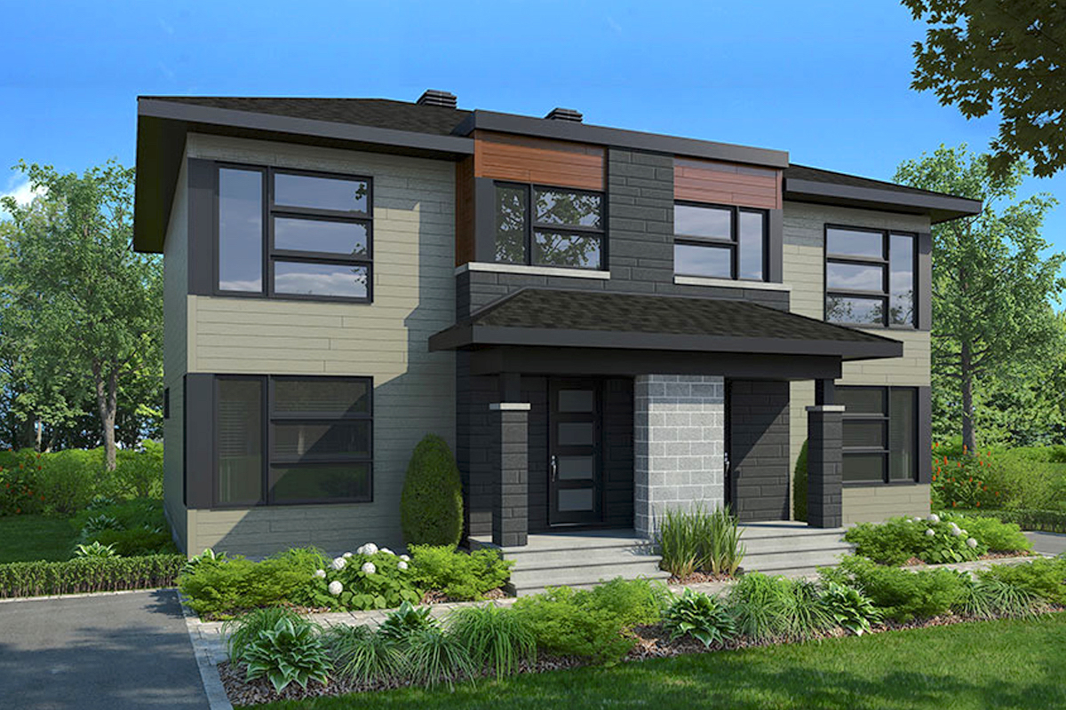 Multi-Family Contemporary home (ThePlanCollection: House Plan #126-1910)