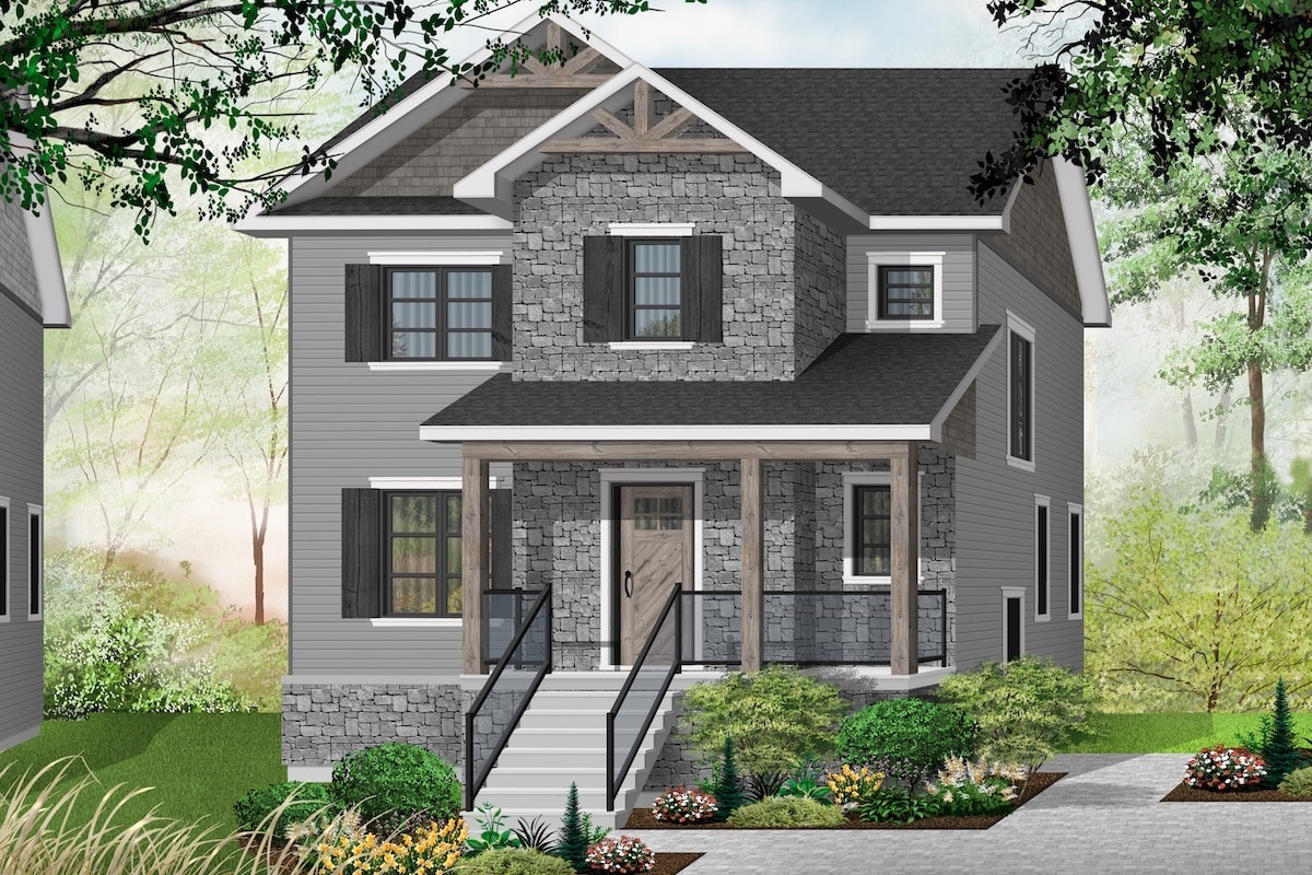 Contemporary home plan (ThePlanCollection: House Plan #126-1912)
