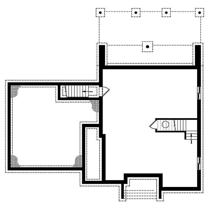 Floor Plan Basement of Modern Plan #126-1913