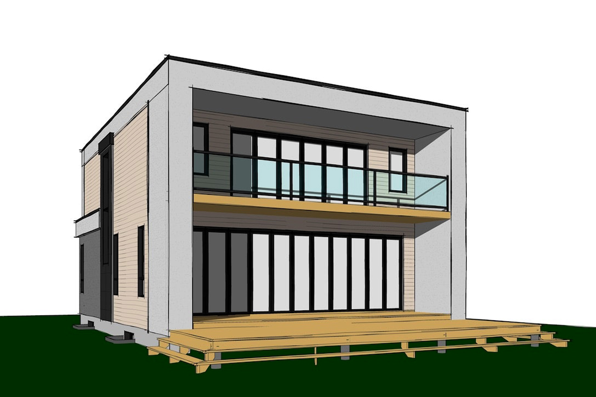 Home Plan Right Elevation of this 3-Bedroom,2063 Sq Ft Plan -126-1914