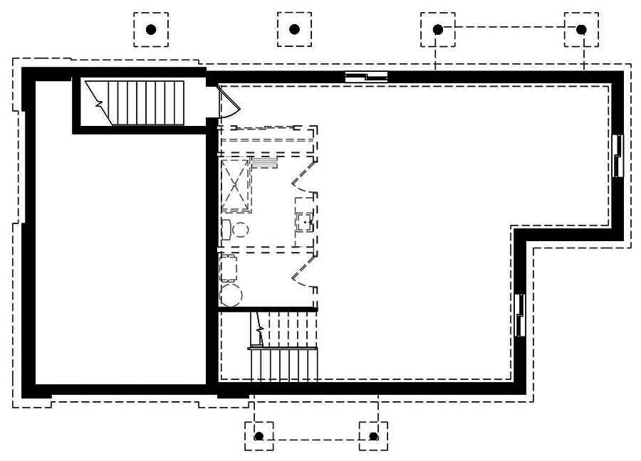 Floor Plan Basement of Vacation Homes Plan #126-1915