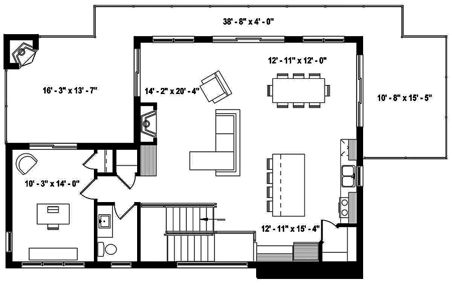 Floor Plan Second Story of Vacation Homes Plan #126-1915