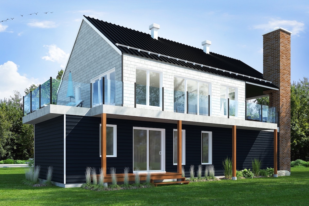 Rear View of this 3-Bedroom, 2006 Sq Ft Plan - 126-1915