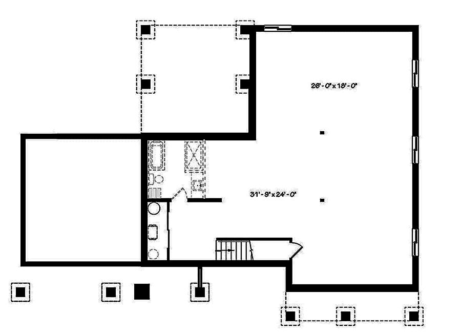 Floor Plan Basement of Contemporary Plan #126-1916