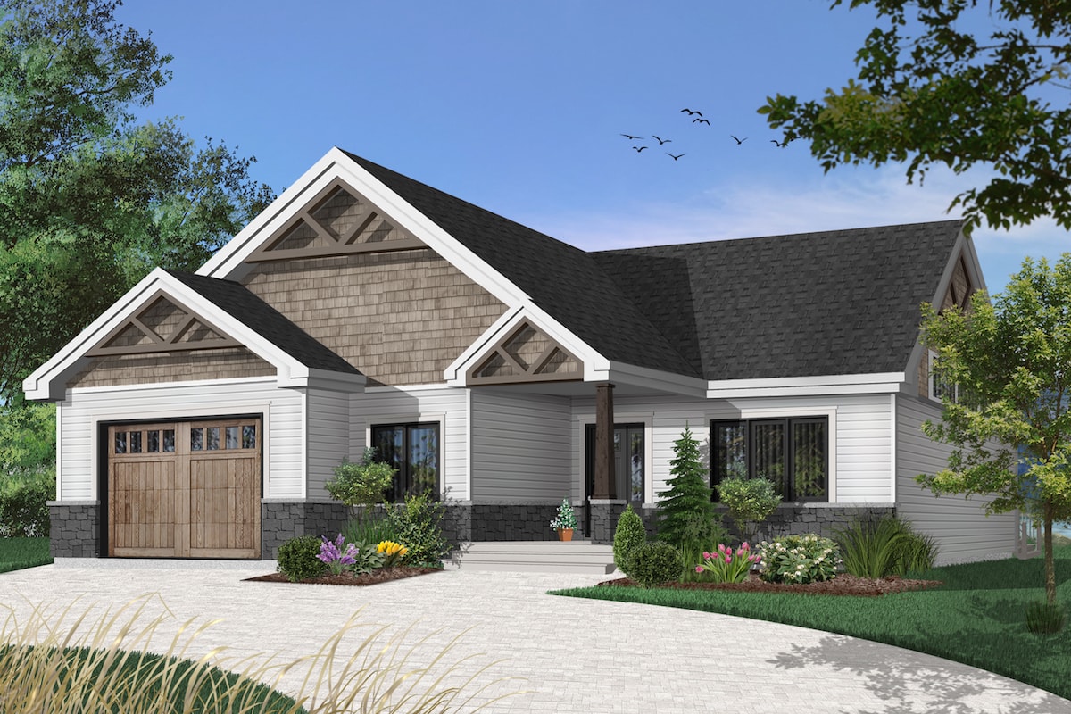 Front View of this 2-Bedroom, 1504 Sq Ft Plan - 126-1921