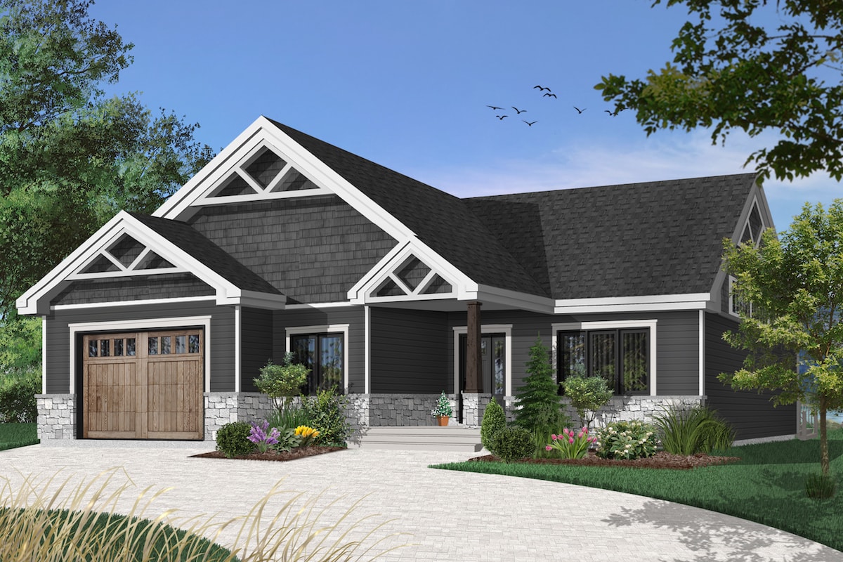 Front View of this 2-Bedroom, 1504 Sq Ft Plan - 126-1921