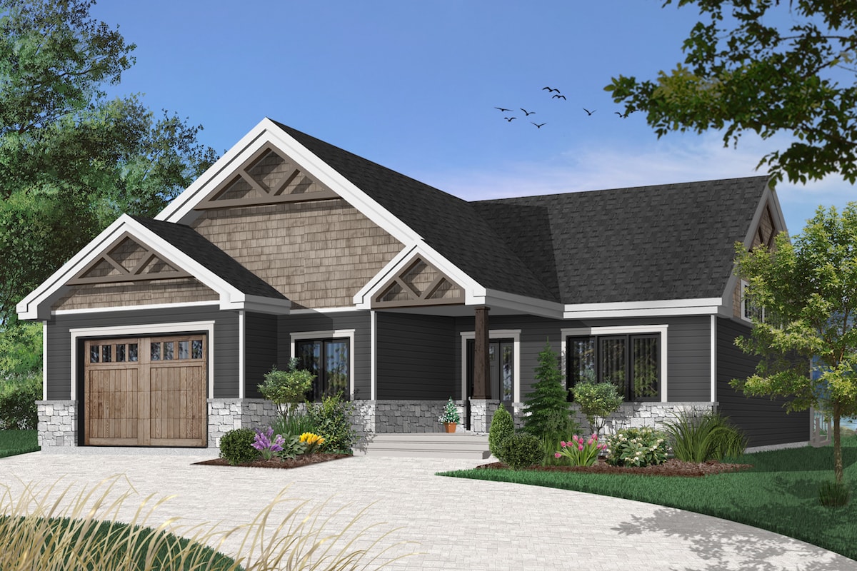 Front View of this 2-Bedroom, 1504 Sq Ft Plan - 126-1921