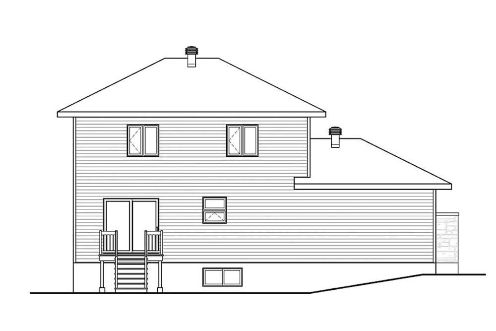 Home Plan Rear Elevation of this 3-Bedroom,2614 Sq Ft Plan -126-1923