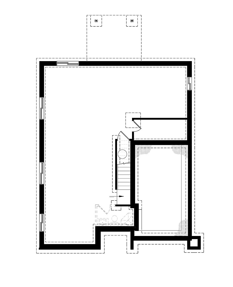 Floor Plan Basement of Modern Plan #126-1924