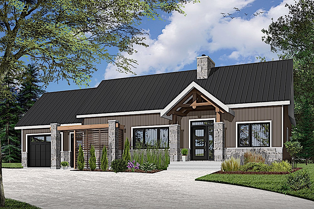 Front View of this 2-Bedroom, 1212 Sq Ft Plan - 126-1925