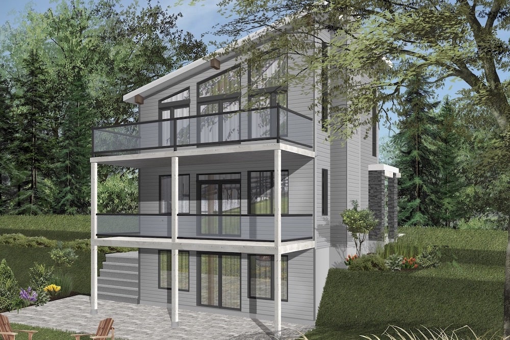 Side View of this 2-Bedroom, 1344 Sq Ft Plan - 126-1926