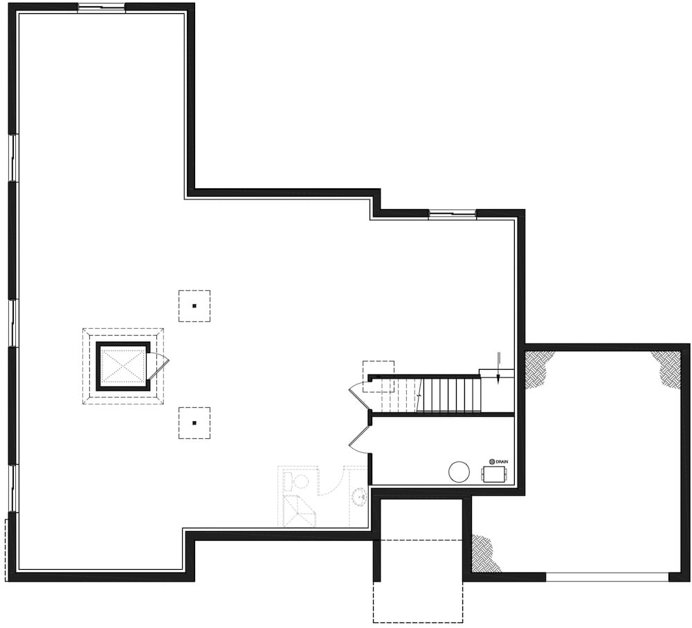 Floor Plan Basement of Contemporary Plan #126-1928
