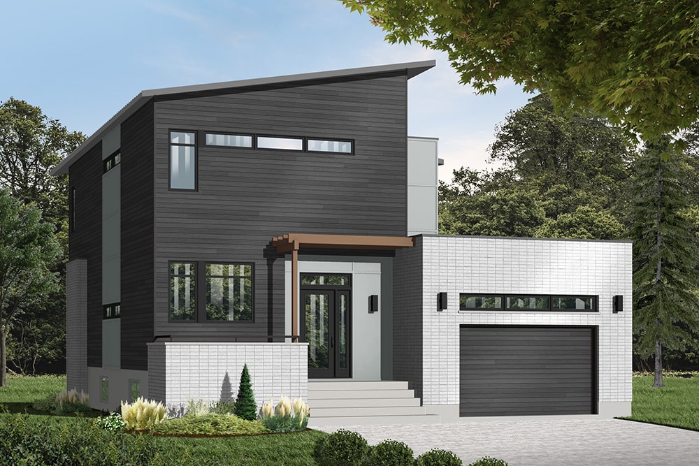 Side View of this 3-Bedroom, 1999 Sq Ft Plan - 126-1929