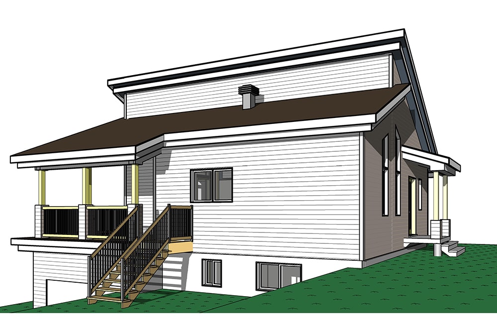 Home Plan Right Elevation of this 3-Bedroom,2085 Sq Ft Plan -126-1931