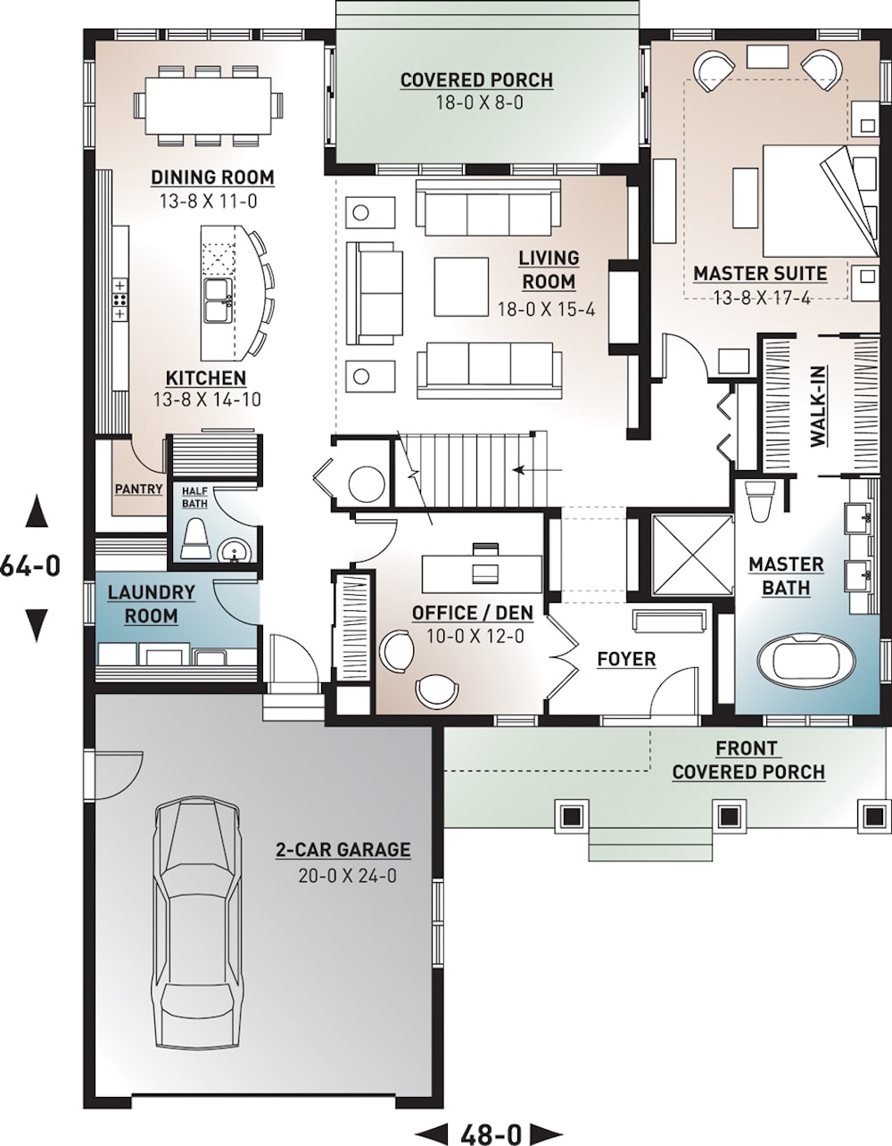 Floor Plan Basement of Farmhouse Plan #126-1932