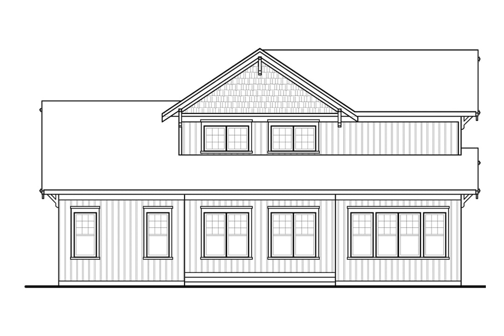 Home Plan Rear Elevation of this 4-Bedroom,2614 Sq Ft Plan -126-1932