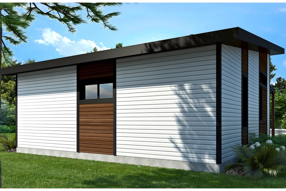 Rear View of this 2-Bedroom, 686 Sq Ft Plan - 126-1936