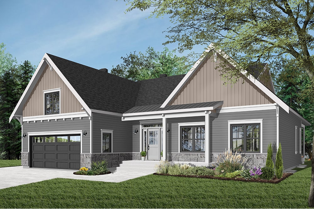 Front View of this 2-Bedroom, 1556 Sq Ft Plan - 126-1942