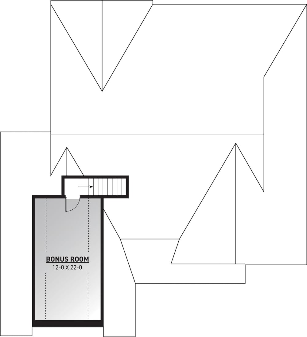 Floor Plan Bonus Room of Craftsman Plan #126-1942