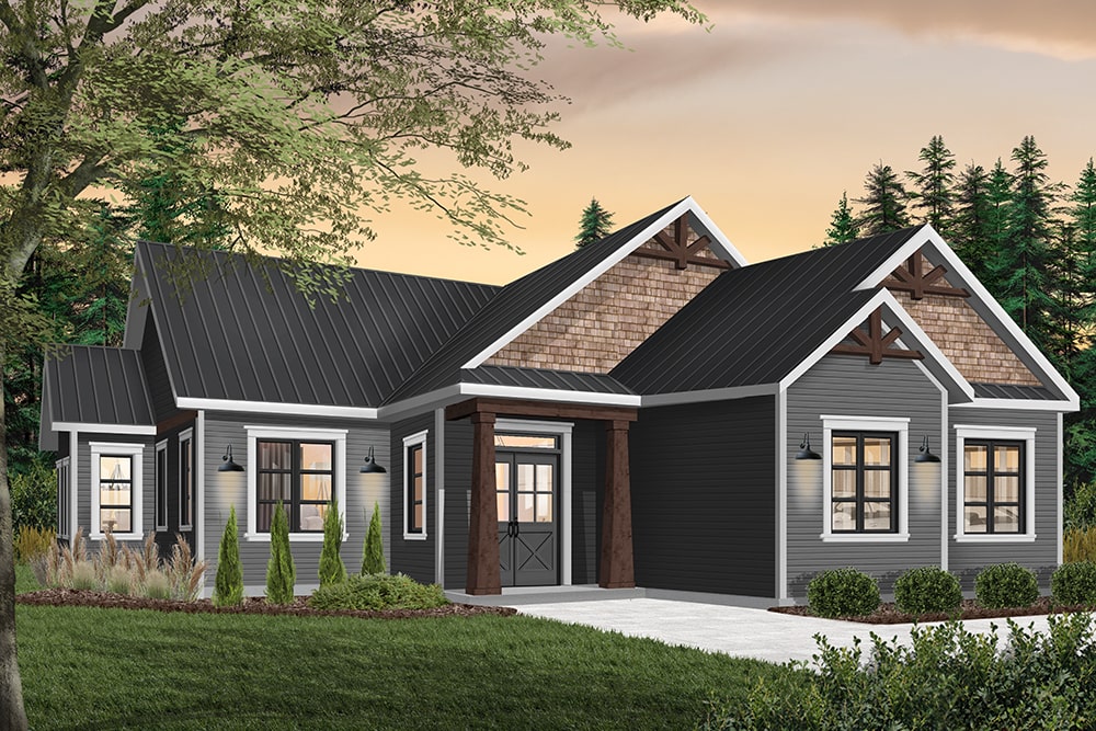 Front elevation of Traditional home (ThePlanCollection: House Plan #126-1945)