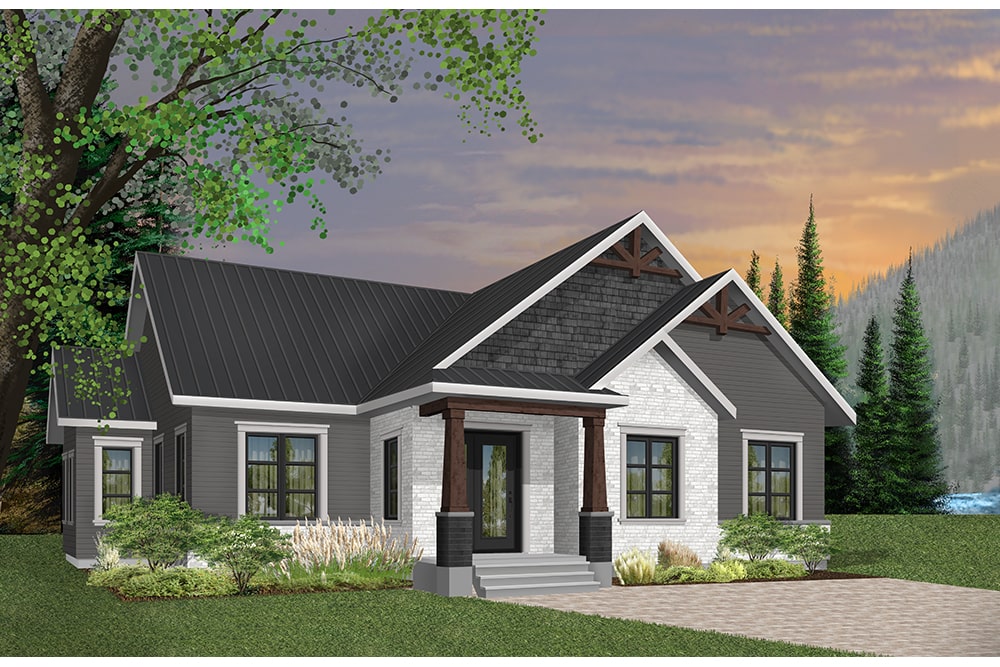 Front elevation of Country home (ThePlanCollection: House Plan #126-1946)