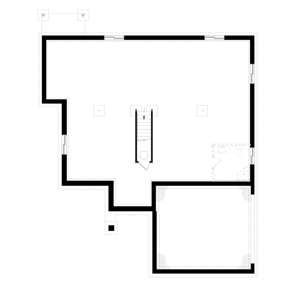 Floor Plan Basement of Rustic Plan #126-1947