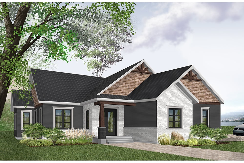 Rustic Ranch house (ThePlanCollection: Plan #126-1947)