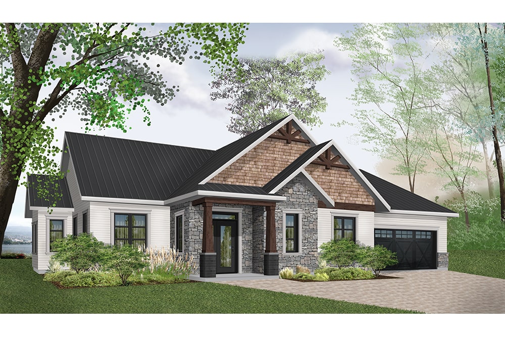 Rustic style plan (ThePlanCollection: #126-1948)