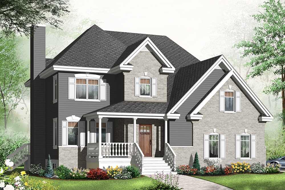 Front elevation of Country home (ThePlanCollection: House Plan #126-1950)